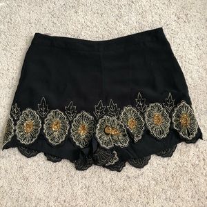 Beaded high waisted shorts